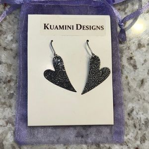 Heart Shaped Silver Earrings, NWOT